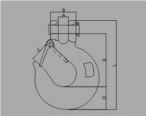 G70 US TYPE CLEVIS SLIP HOOK WITH LATCH